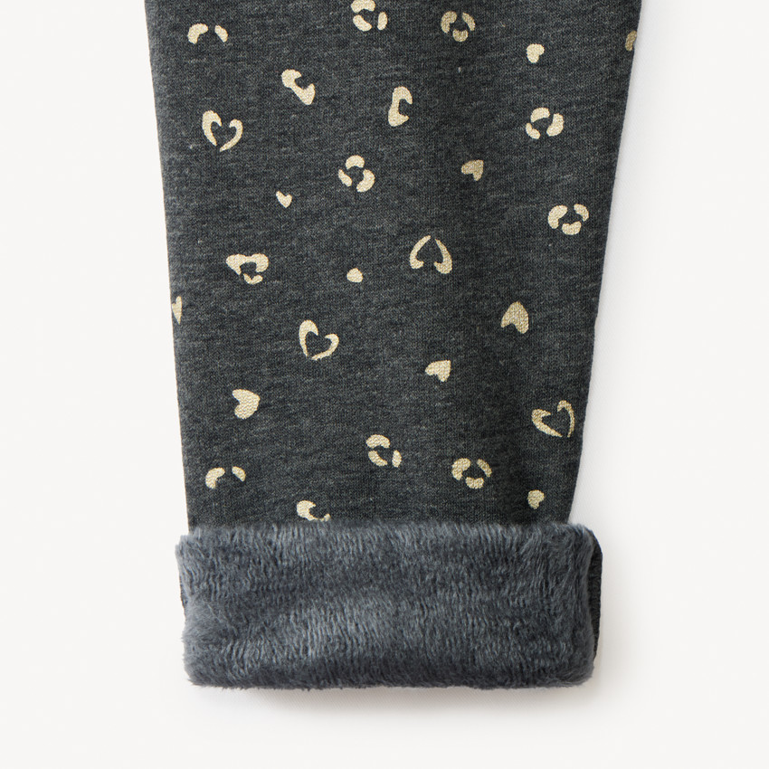 Jogging molleton imprimé tacheté et doublé pour fille 