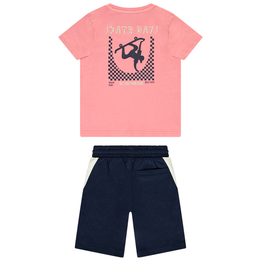 Korte mouwen t-shirt met print + short voor jongen 