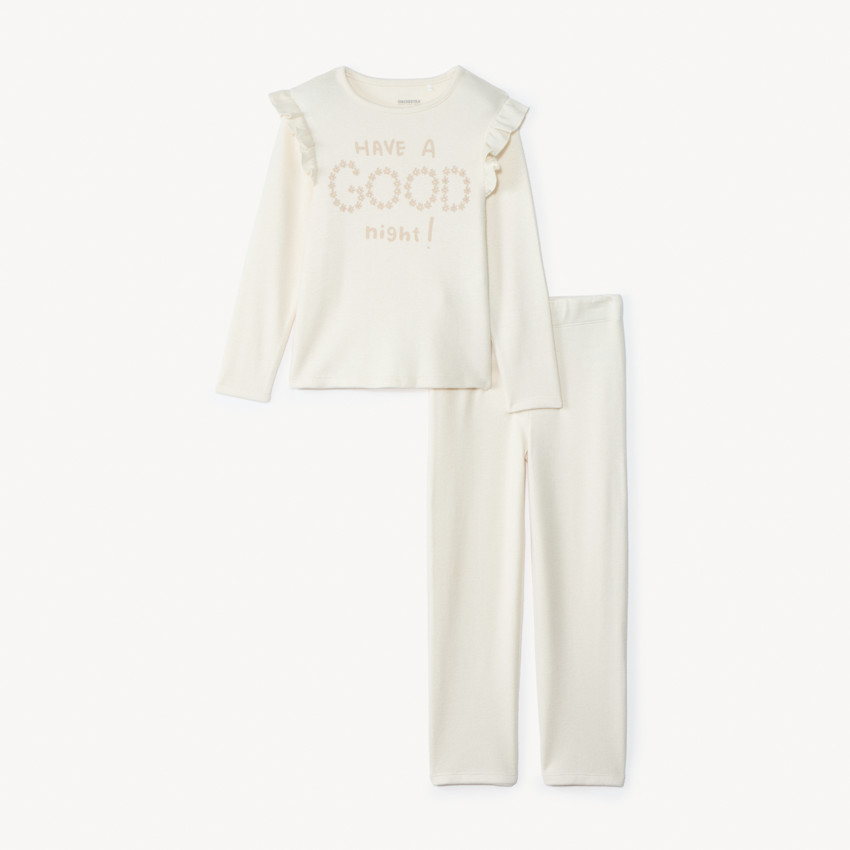 Set pyjama long en coupé-cousu printé pour fille 