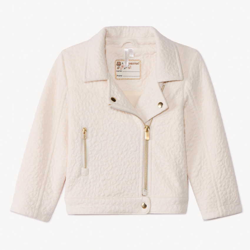 Jas in perfecto-stijl van jacquard voor babymeisje 