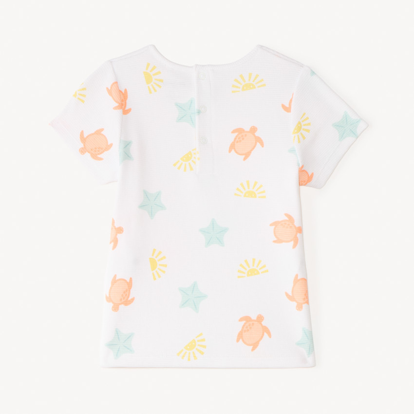 Korte pyjama set van 2 stuks met schildpadprint voor babyjongen 