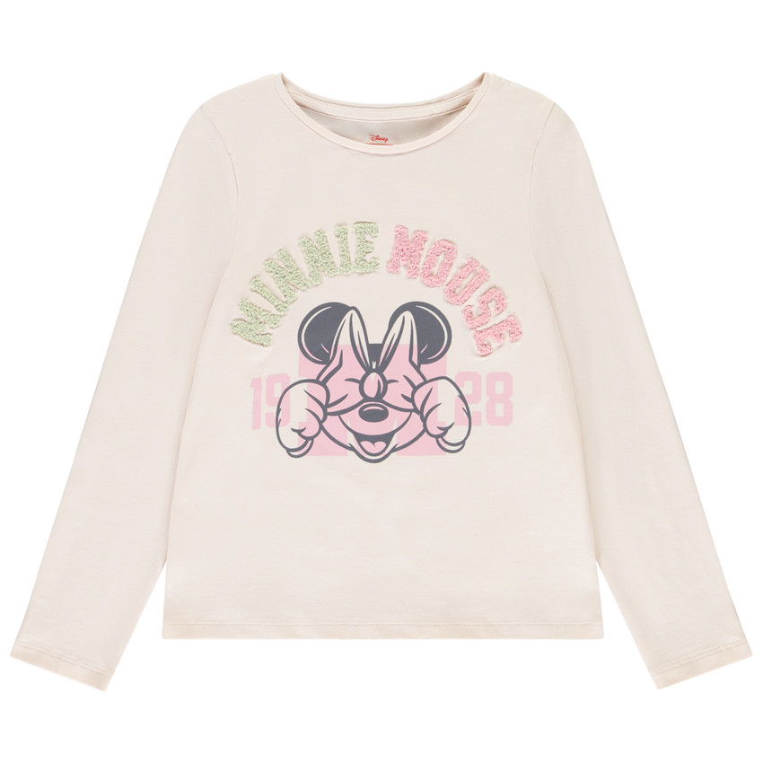 T-shirt manches longues Minnie Disney à bouclettes pour fille 