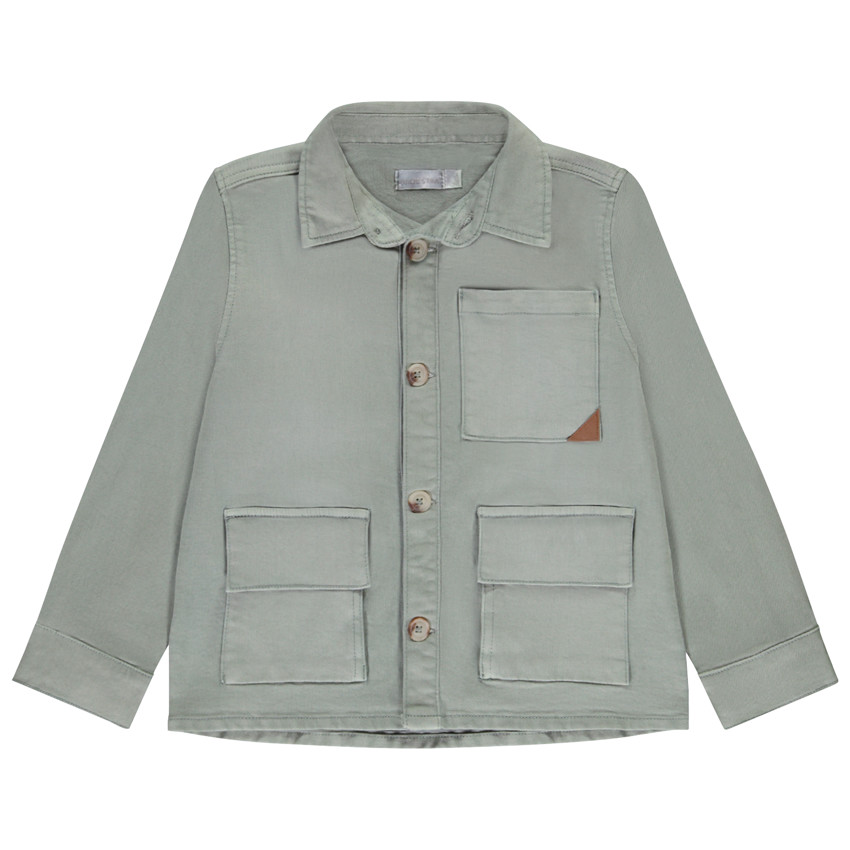 Overhemd effen denim met zakken voor jongen 