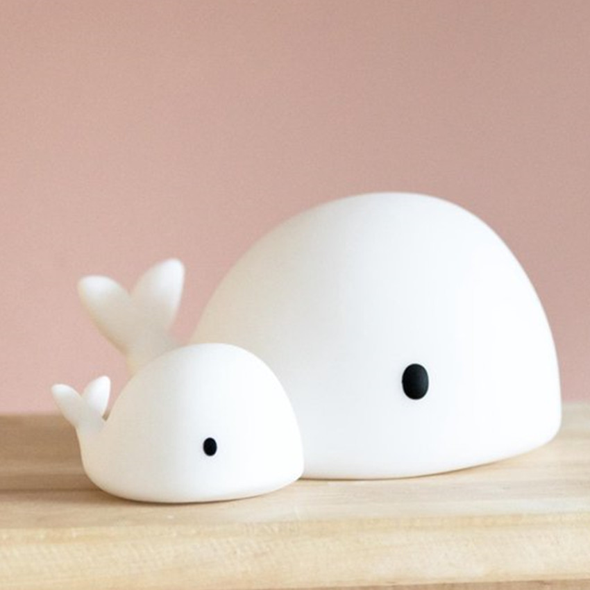 Nachtlamp - Walvis Moby - Medium - oplaadbaar - Wit  