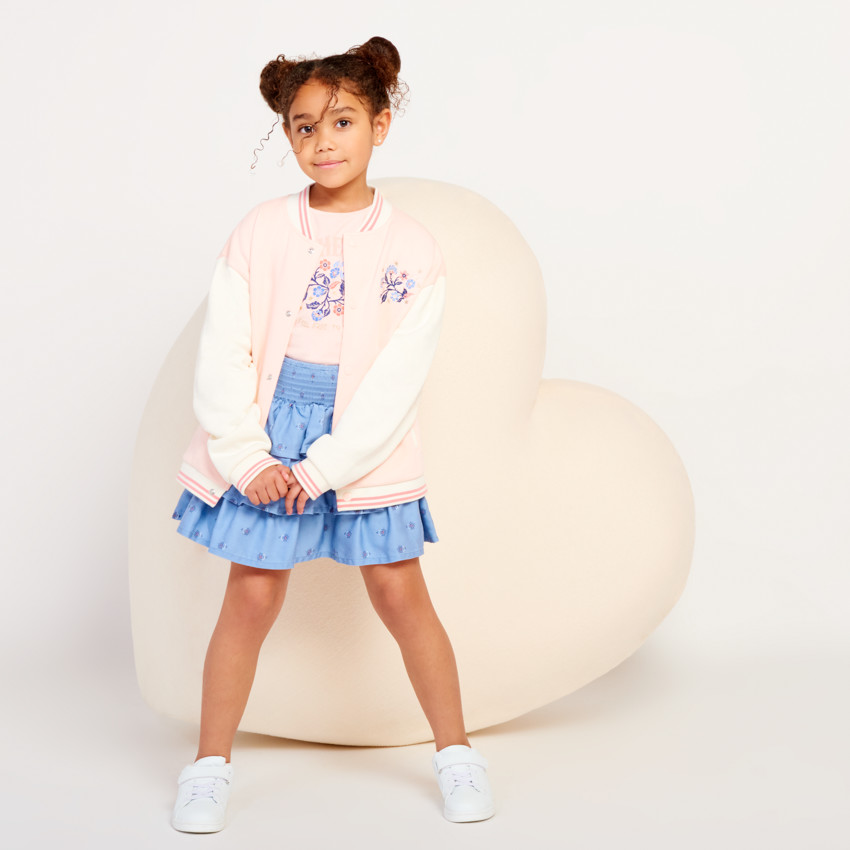 T-shirt manches courtes print fleuri pour fille 