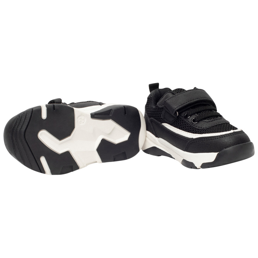 Baskets de sport empiècement en mesh et simili cuir pour garçon 