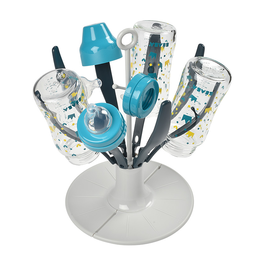 Egoutte-biberons pliable Flower - Bleu 