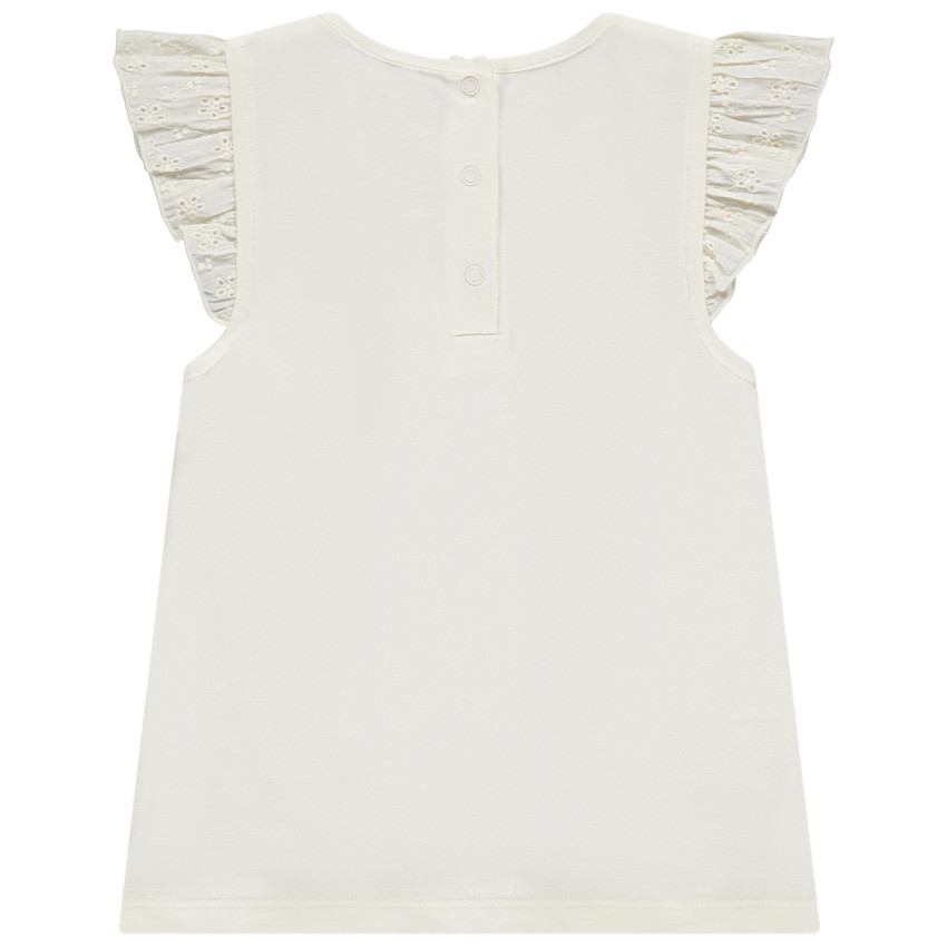 T-shirt manches courtes brodées à poche pour bébé fille 