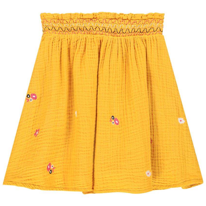 Gele rok met bloemen voor meisjes. 