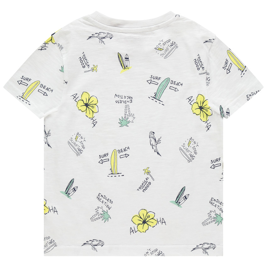 T-shirt manches courtes à imprimé tropical all-over 