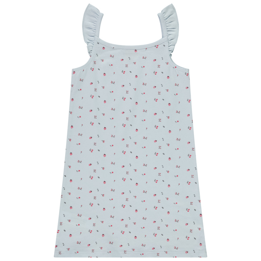 Babydoll met bretellen en print van rode vruchten voor meisjes 