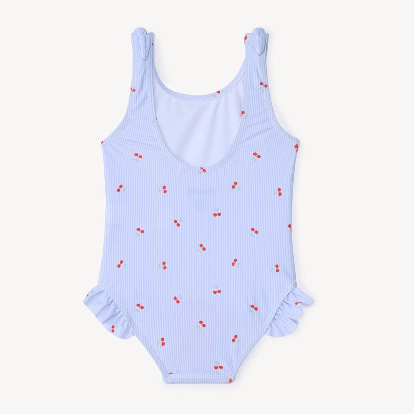 Maillot de bain 1 pièce rayé et imprimé cerises pour bébé fille 