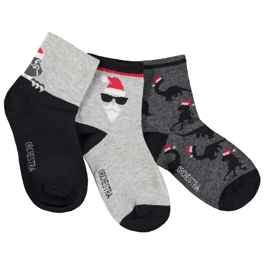 Lot de 3 paires de chaussettes esprit Noël pour garçon 