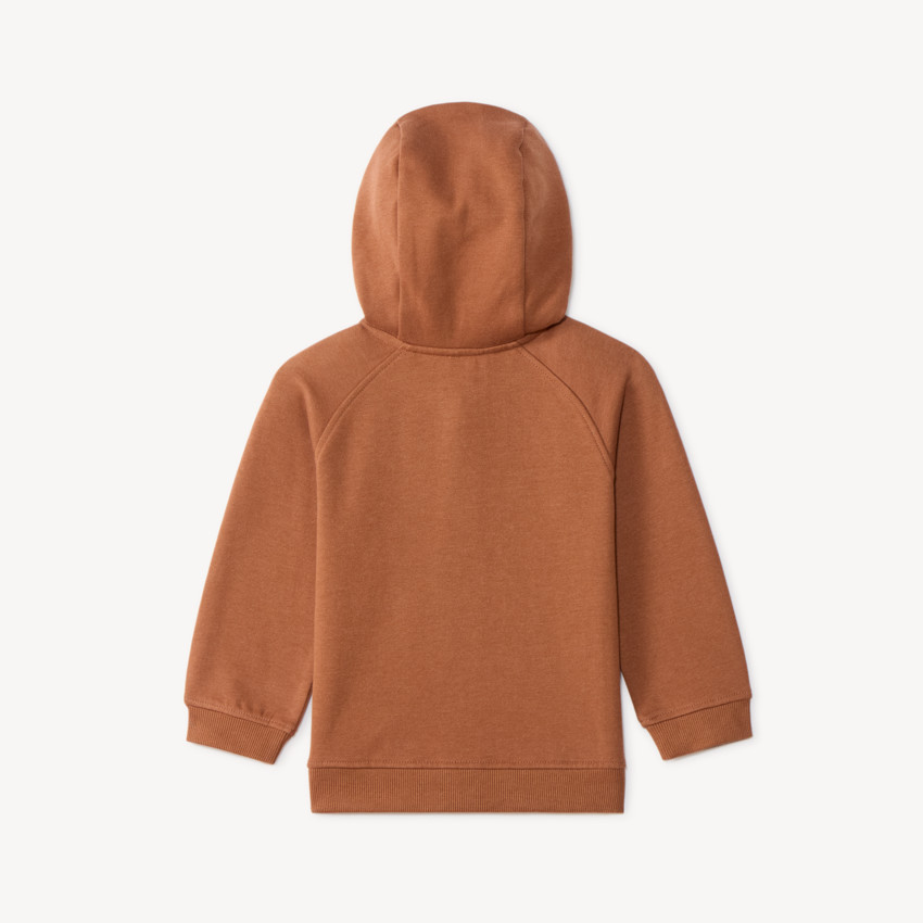 Unicolor hoody gilet met berenoren voor babyjongen 