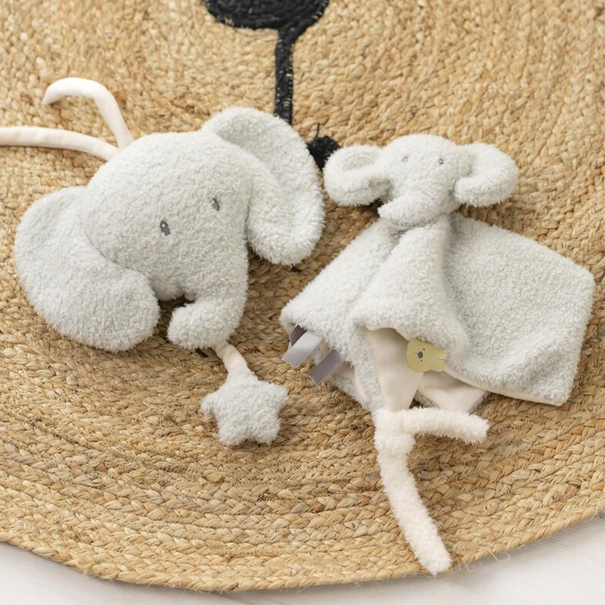 Peluche musicale - Eléphant Teddy - Gris - 20 cm 