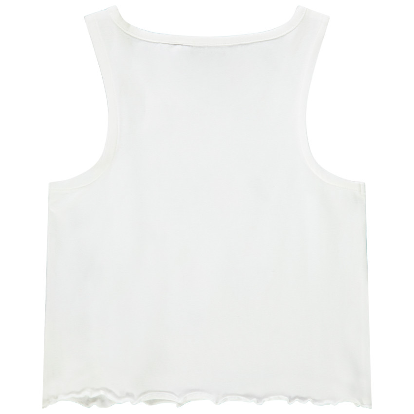 Mouwloos top in jersey met abstracte print voor meisjes 