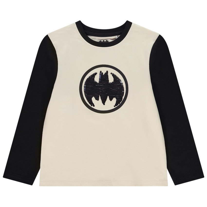 T-shirt manches longues Batman Warner à sequins magiques pour garçon 