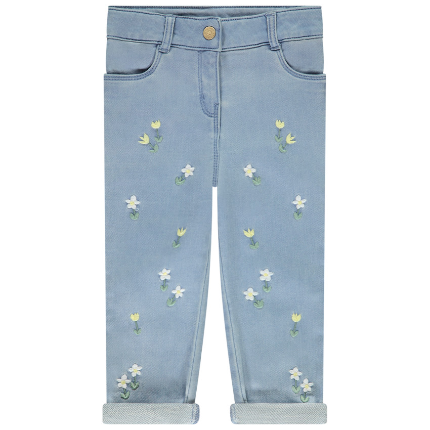 Jean effet denim avec broderie fantaisie pour bébé fille 