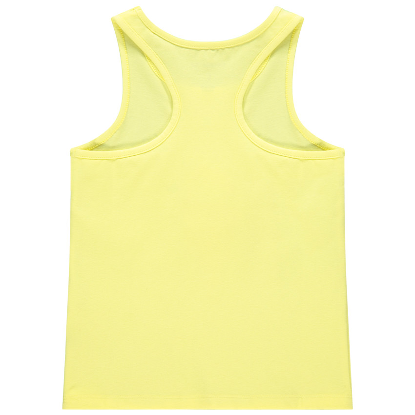 Débardeur uni à texte et glace en relief 