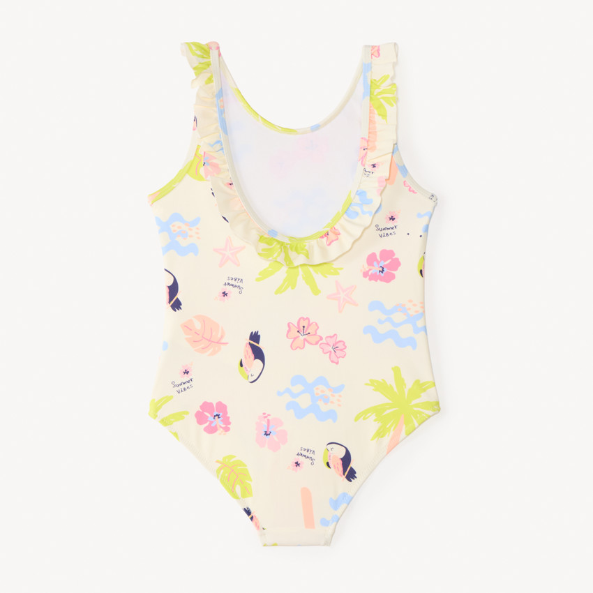 Maillot de bain 1 pièce imprimé fantaisie pour fille 