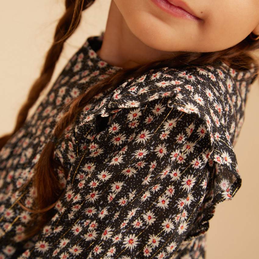 Robe manches longues imprimé fleuri pour bébé fille 