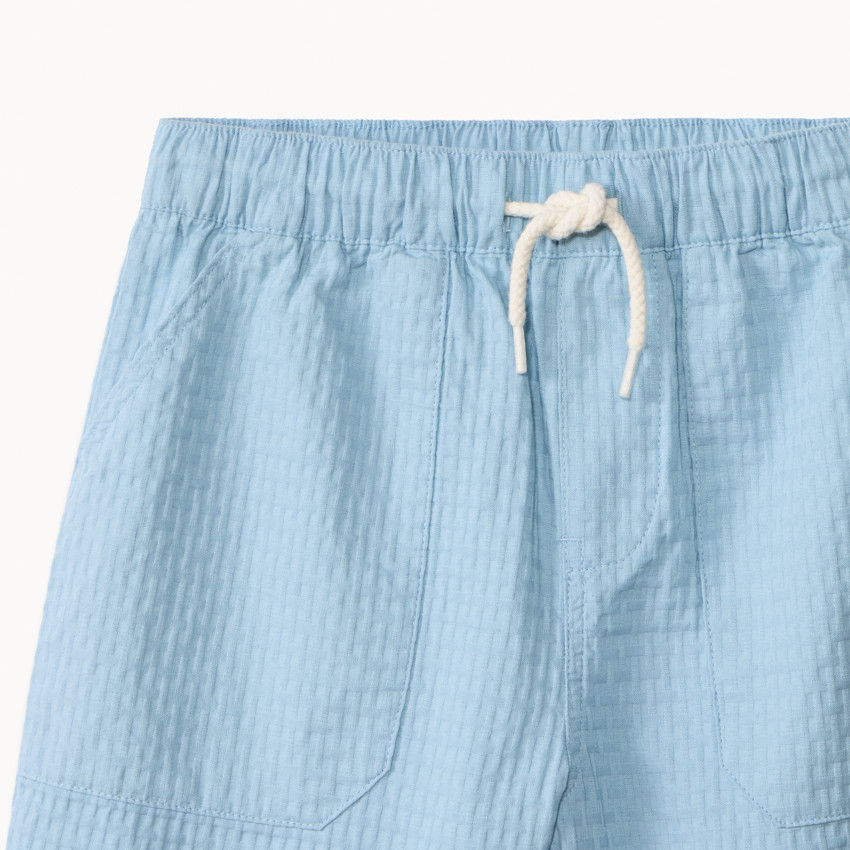 Ensemble 2 pièces en toile fantaisie unie pour garçon 