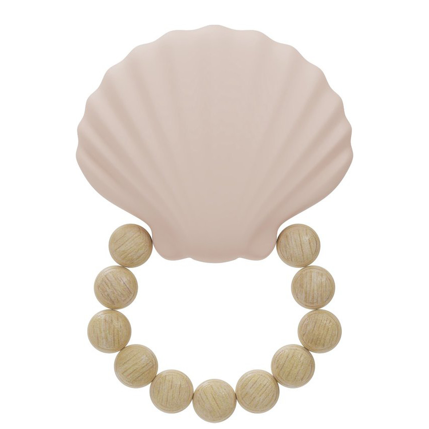 Anneau de dentition silicone Coquille Rose  