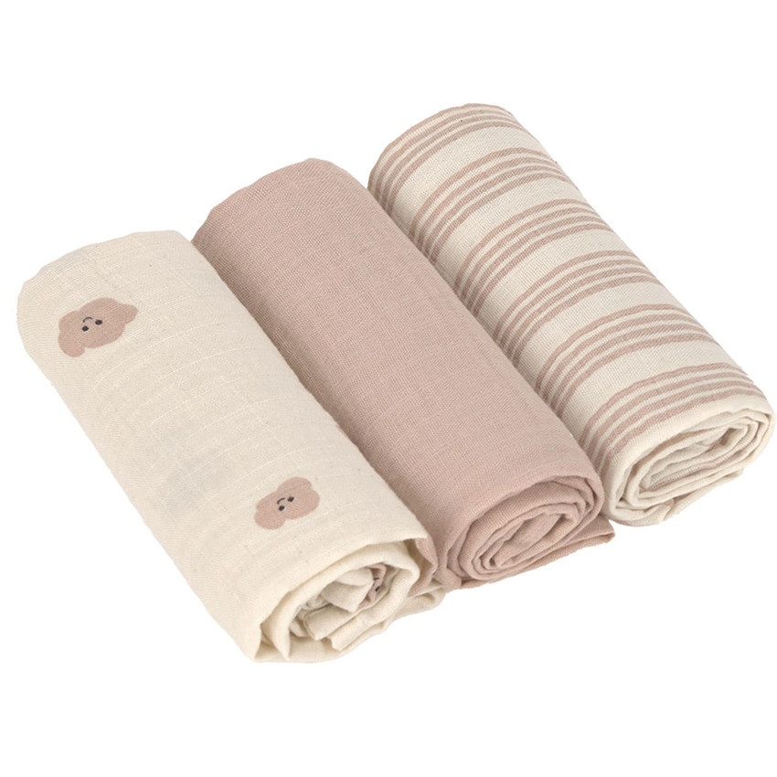 Set van 3 tetradoeken 60x60cm Tiny Team Mushroom 