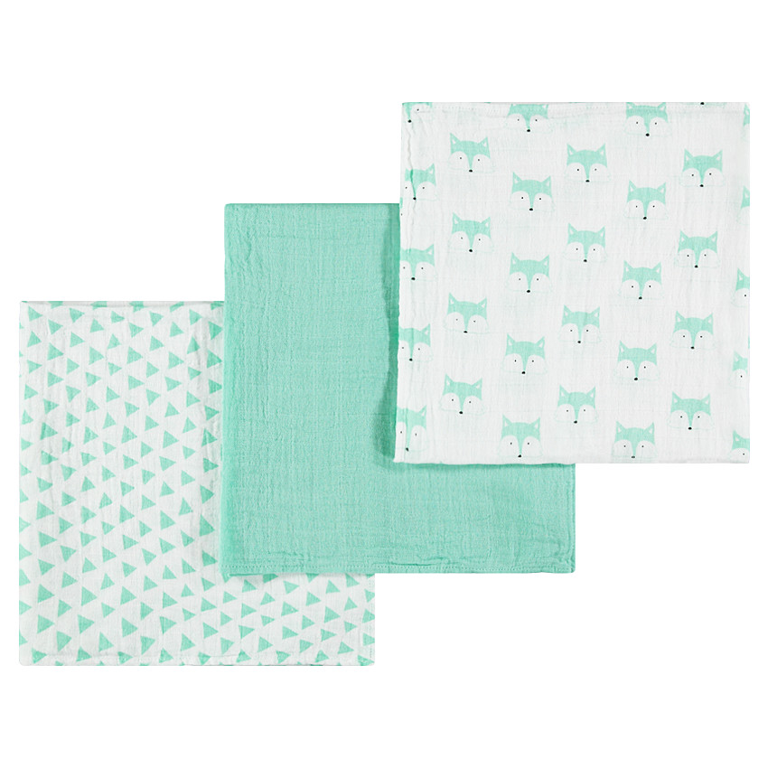 Set de 3 langes en gaze assorties 