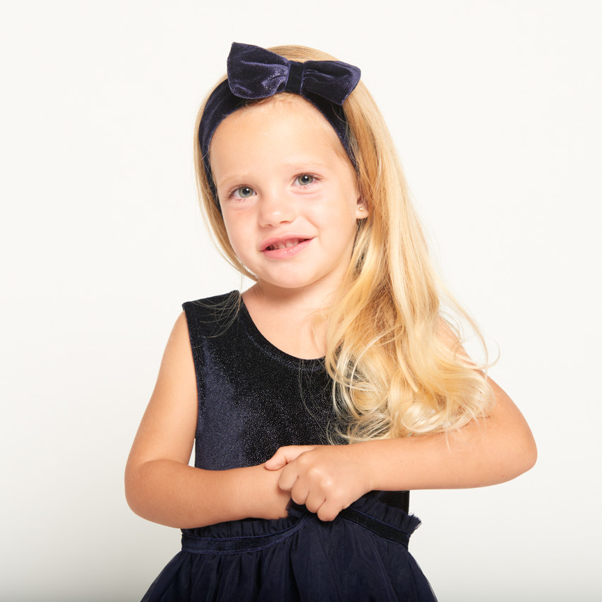 Feestjurk zonder mouwen met 2-in-1 effect + haarband voor babymeisjes 