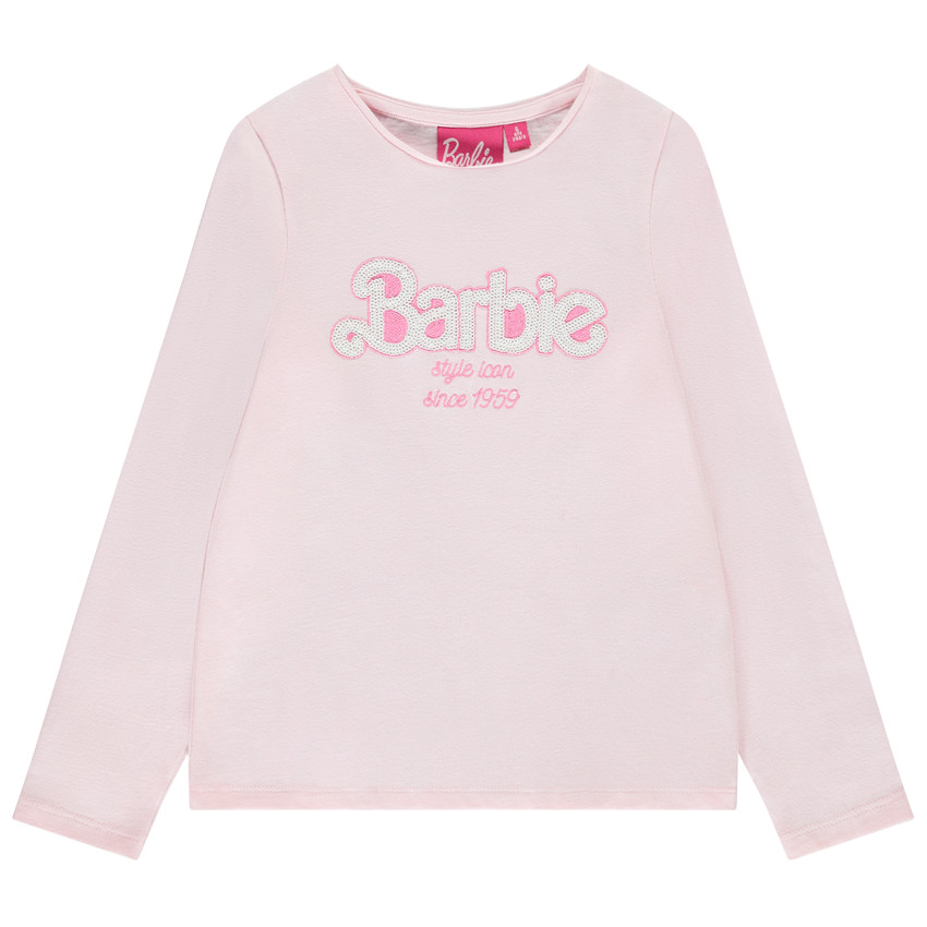 T-shirt manches longues Barbie à sequins pour fille 