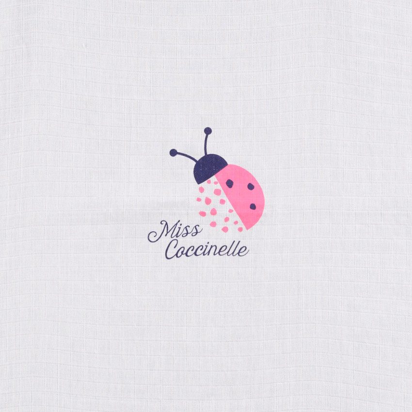 Lot de 3 langes en coton print coccinelle pour bébé fille 