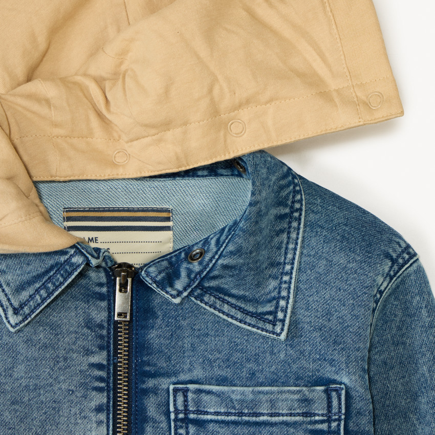 Veste en jean avec capuche amovible pour garçon 