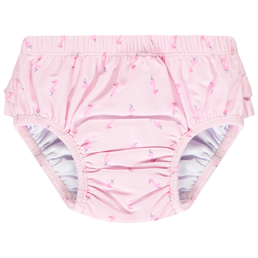 Culotte de bain couche imprimé avec volants pour bébé fille 