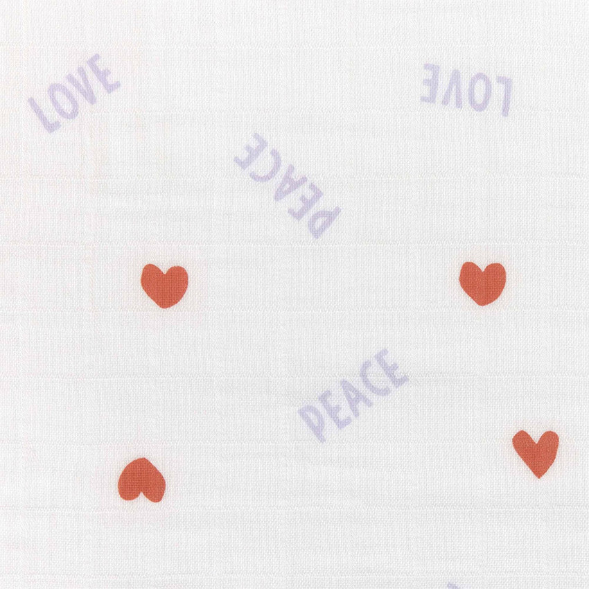 Couverture divinement douce 100x100cm Happy Rascals Coeur  