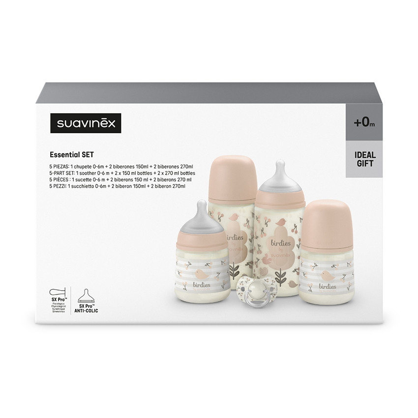 Coffret nouveau-né 5 pièces Birdies rose 