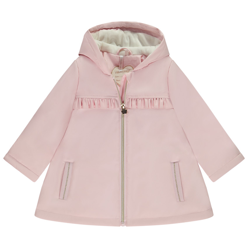 Parka gomme à volant doublé sherpa pour bébé fille 