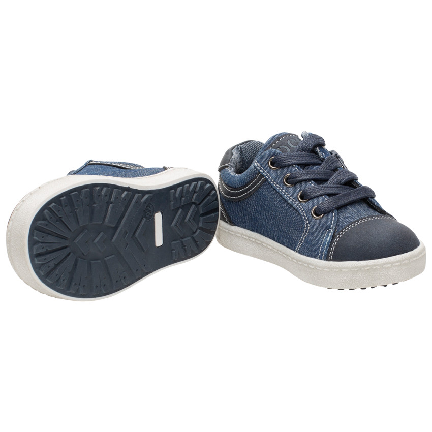 Baskets en jean à lacets et zip 