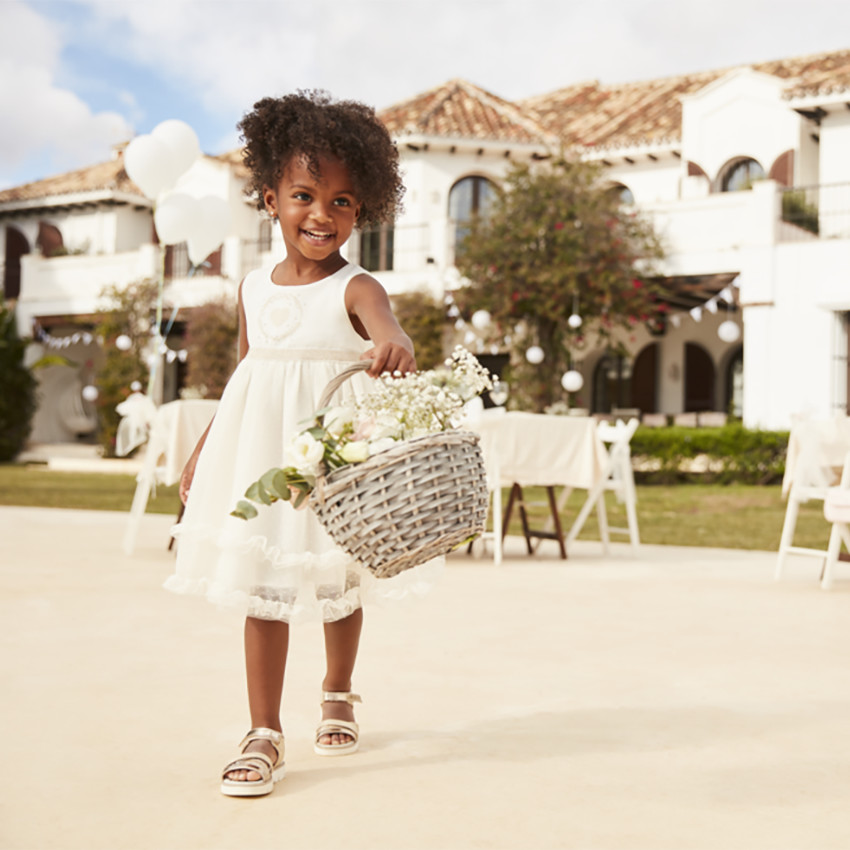 Jurk met 2-in-1 effect en hartvormige open rug voor babymeisjes 