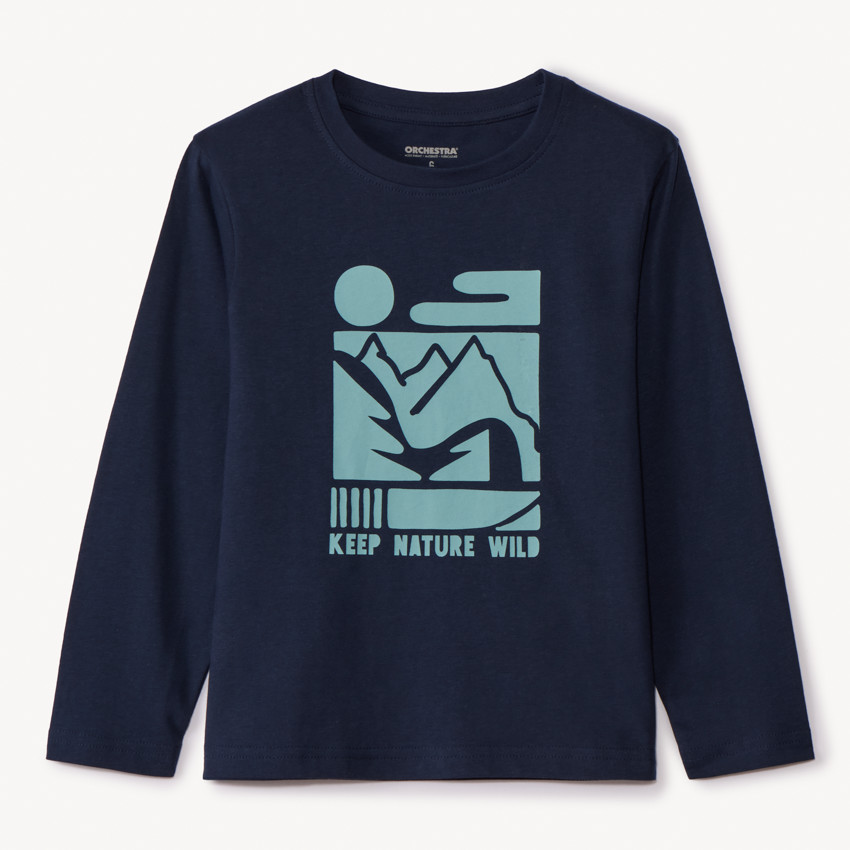 T-shirt met lange mouwen en fantasieprint voor jongens 