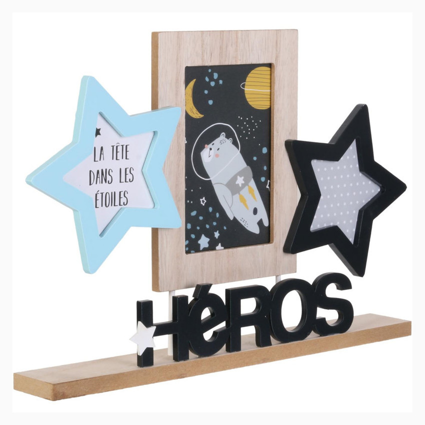 Pêle-mêle 3 vues "Héros" - Bleu 