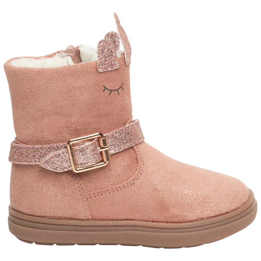 Meisjeslaarzen met regenboogeffect, eenhoornprint en glitterdetails 