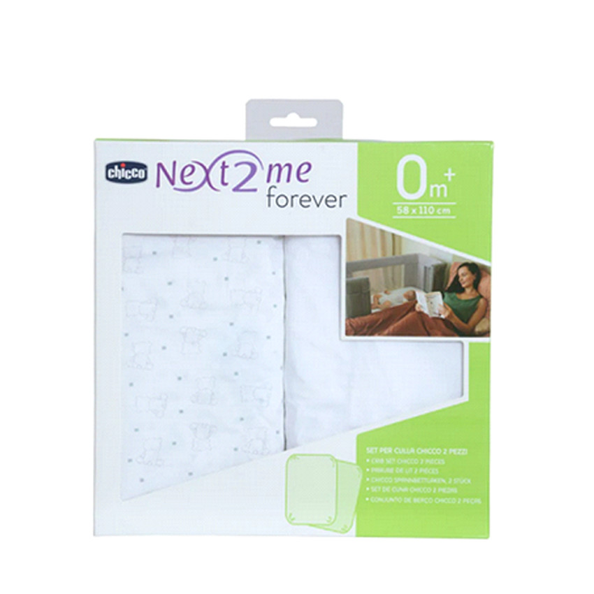 Lot de 2 draps housse Next2Me Forever imprimé ours 