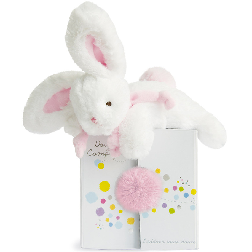 Peluche Lapin rose sorbet Coucou Doudou - 20cm 