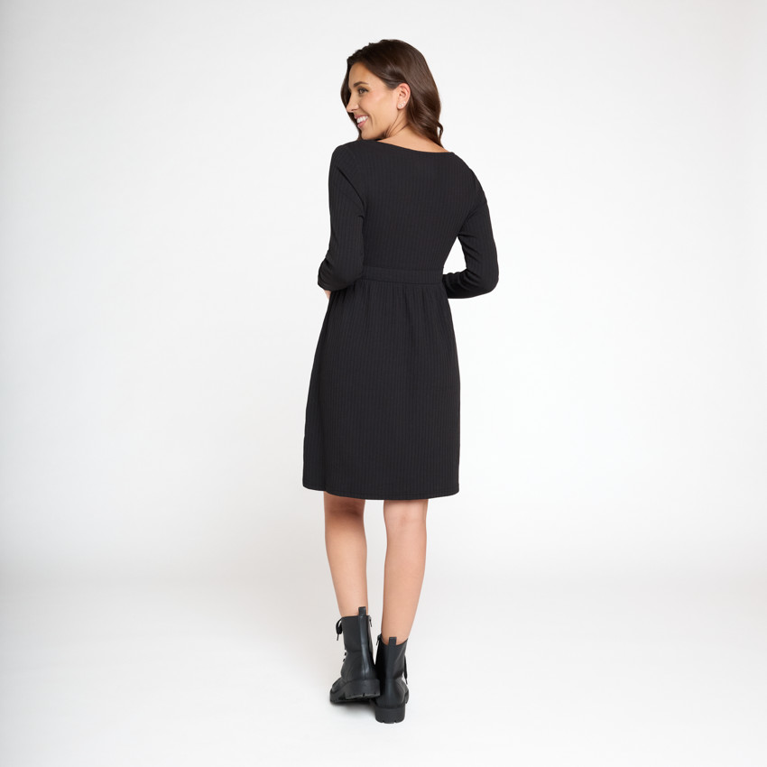 Zwangerschaps- en borstvoedingsjurk met ribjersey-effect 
