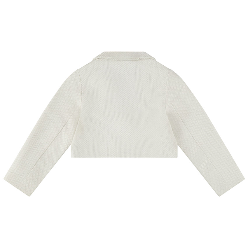 Korte blazerjas in jacquard en lurex voor meisjes 