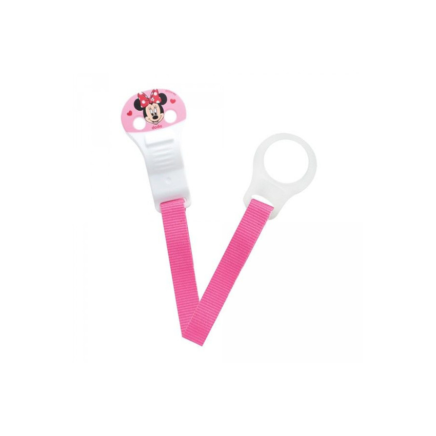 Attache sucette ruban Minnie Disney - Rose 