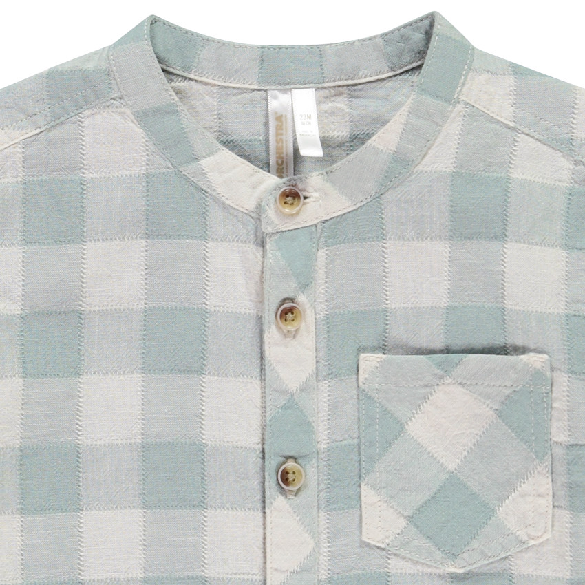 Chemise manches longues à carreaux col mao pour bébé garçon 