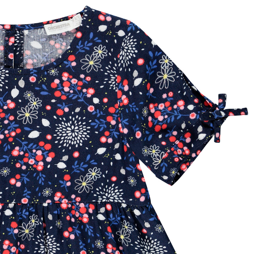 Tuniek met korte mouwen en bloemenprint voor meisjes 