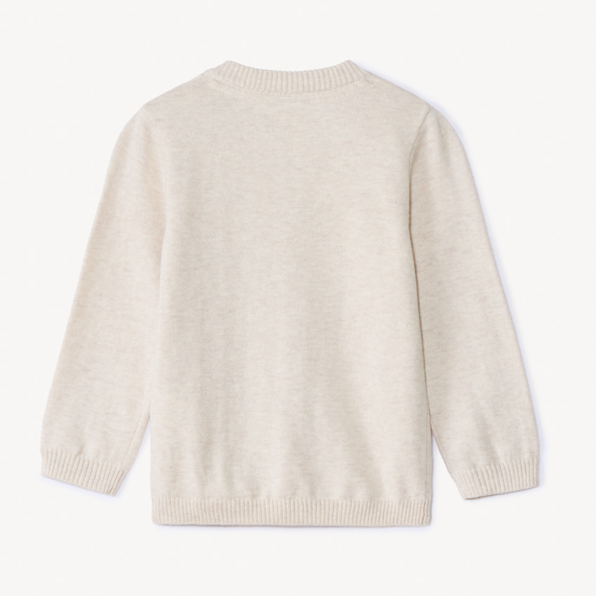 Gilet en tricot uni avec col teddy pour bébé garçon 